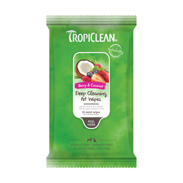 20ct Tropiclean Deep Cleaning Wipes - Health/First Aid